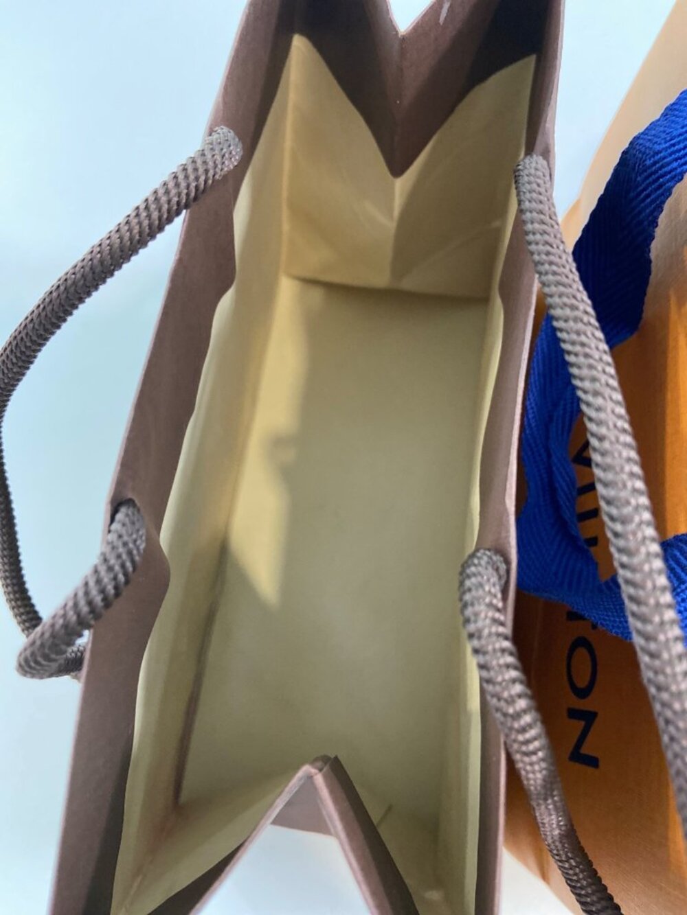Authentic Louis Vuitton Boutique Shopping Bags Set of 2 Orange Brown Gift Bags - Picture 13 of 16